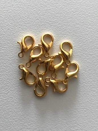 złote karabinczyki karabińczyk złoty do biżuterii diy mały 10mm