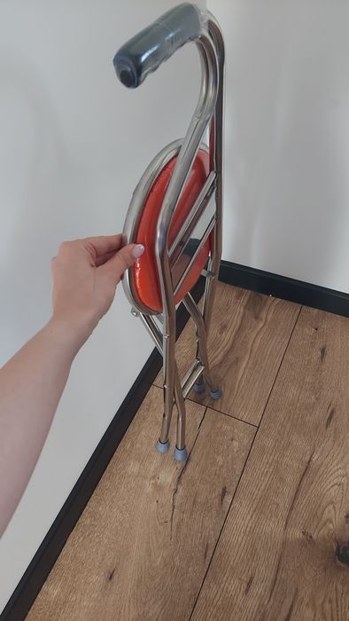 Laska składana z siedziskiem taboret