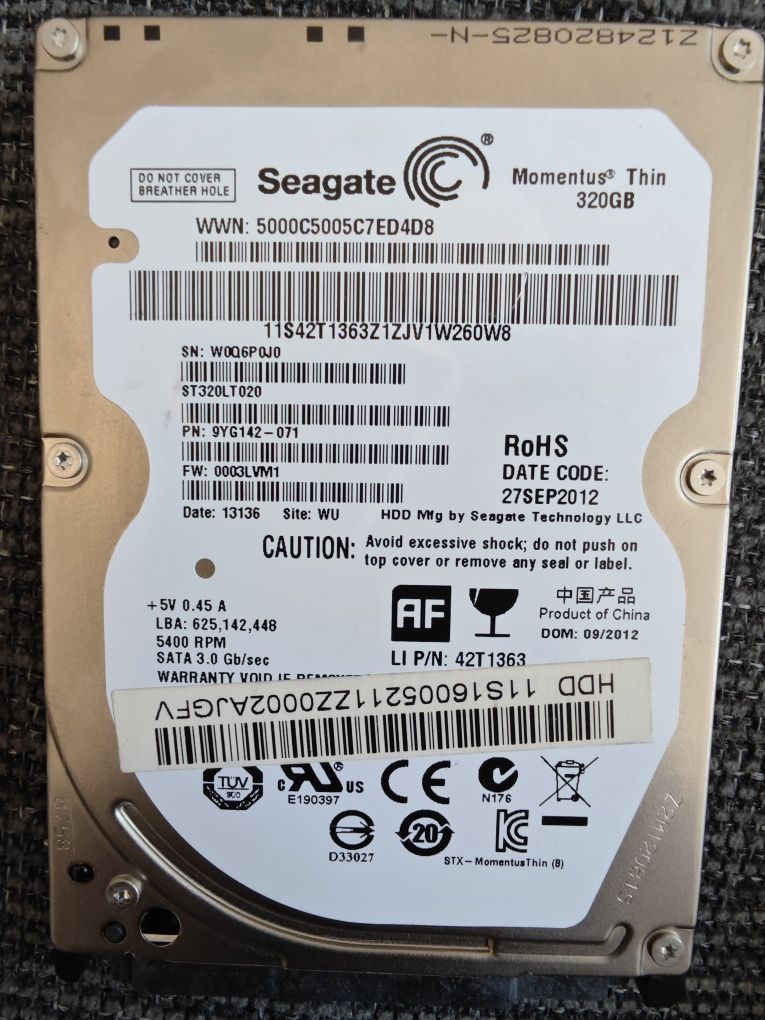 Dysk Twardy SSD Samsung 128 GB i Seagate 320 GB