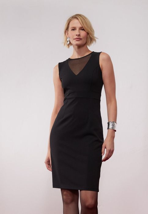 Sukienka czarna midi z siateczką Anna Field XL