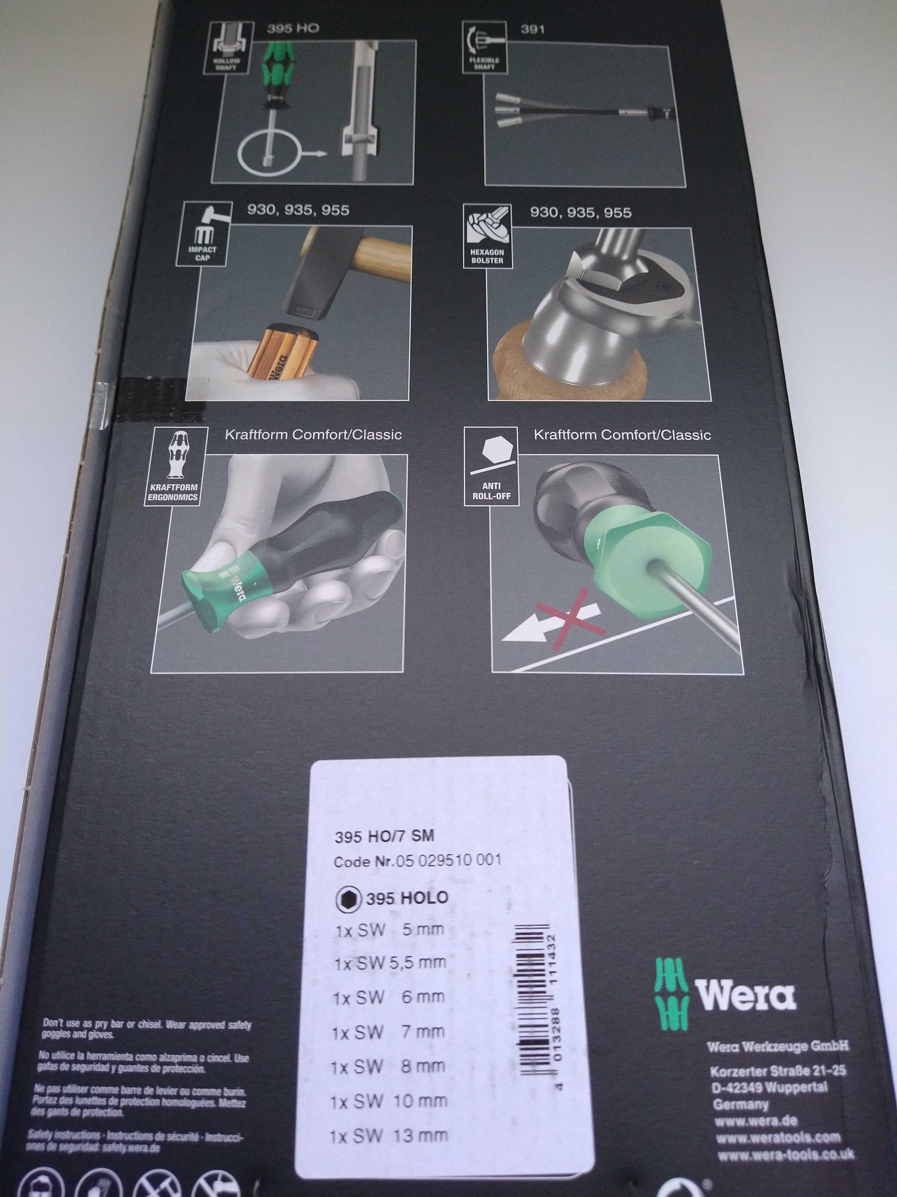 Наборы отверток Wera VDE / 395 HO/7 Lasertip / Stubby / 2go 100