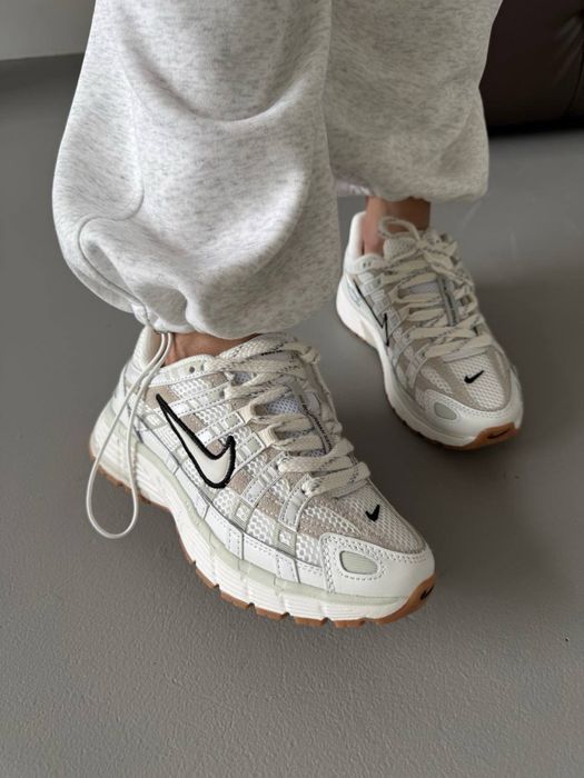 БЕЗ ПЕРЕДОПЛАТ‼️ Жіночі кросівки Nike p-6000 WHITE / BLACK SWOOSH