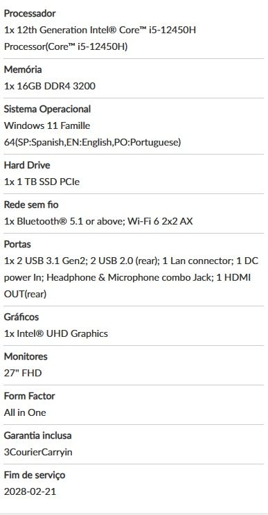 Computador All-in-One Lenovo IdeaCentre AIO 3 (27” FHD, Intel Core i5)