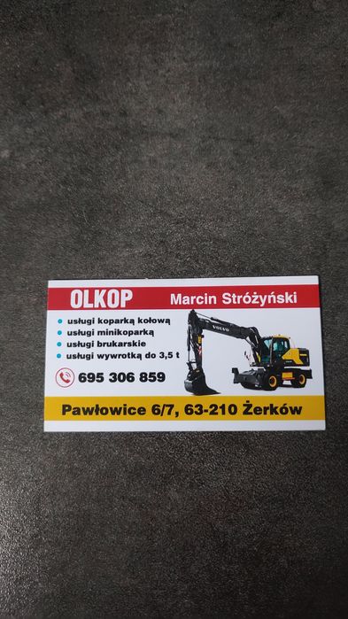 Usługi koparką Kołowa, Usługi minikoparka, wywrotką do3,5t, Brukarstwo
