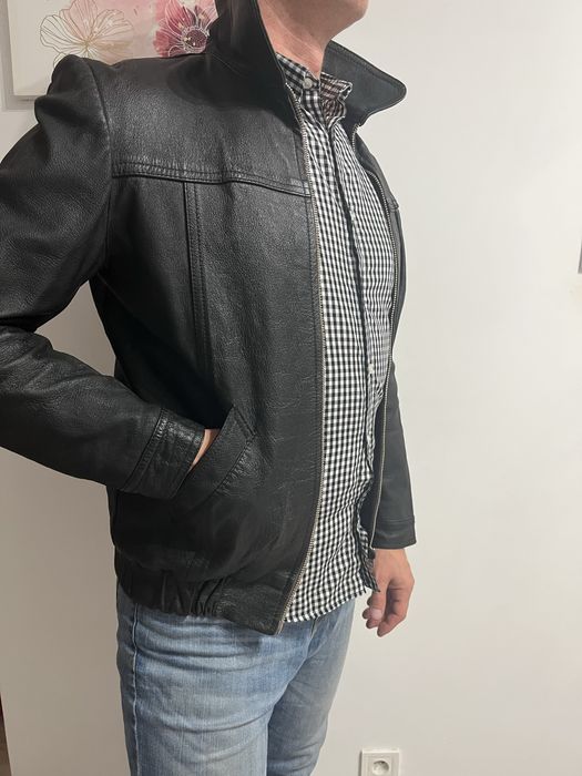 Kurtka meska skorzana pilotka skora bejbolowka ramoneska klasyczna