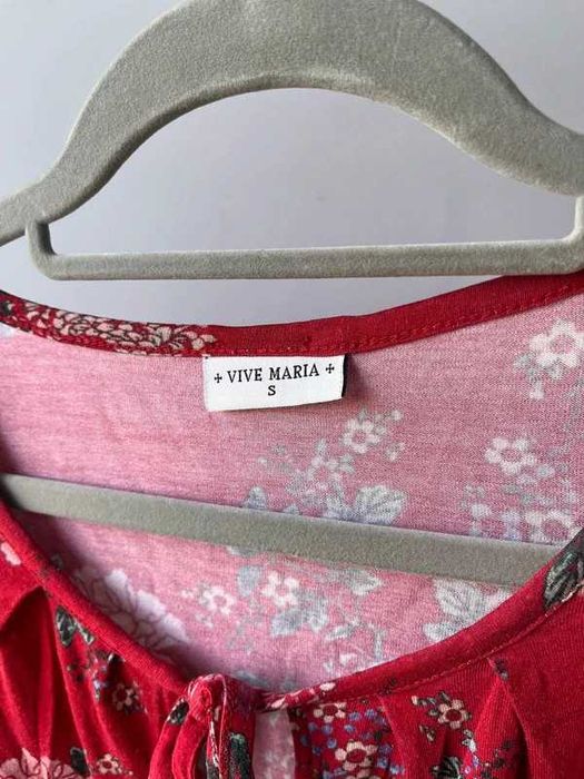 Bluzka Vive Maria top czerwona S kwiaty