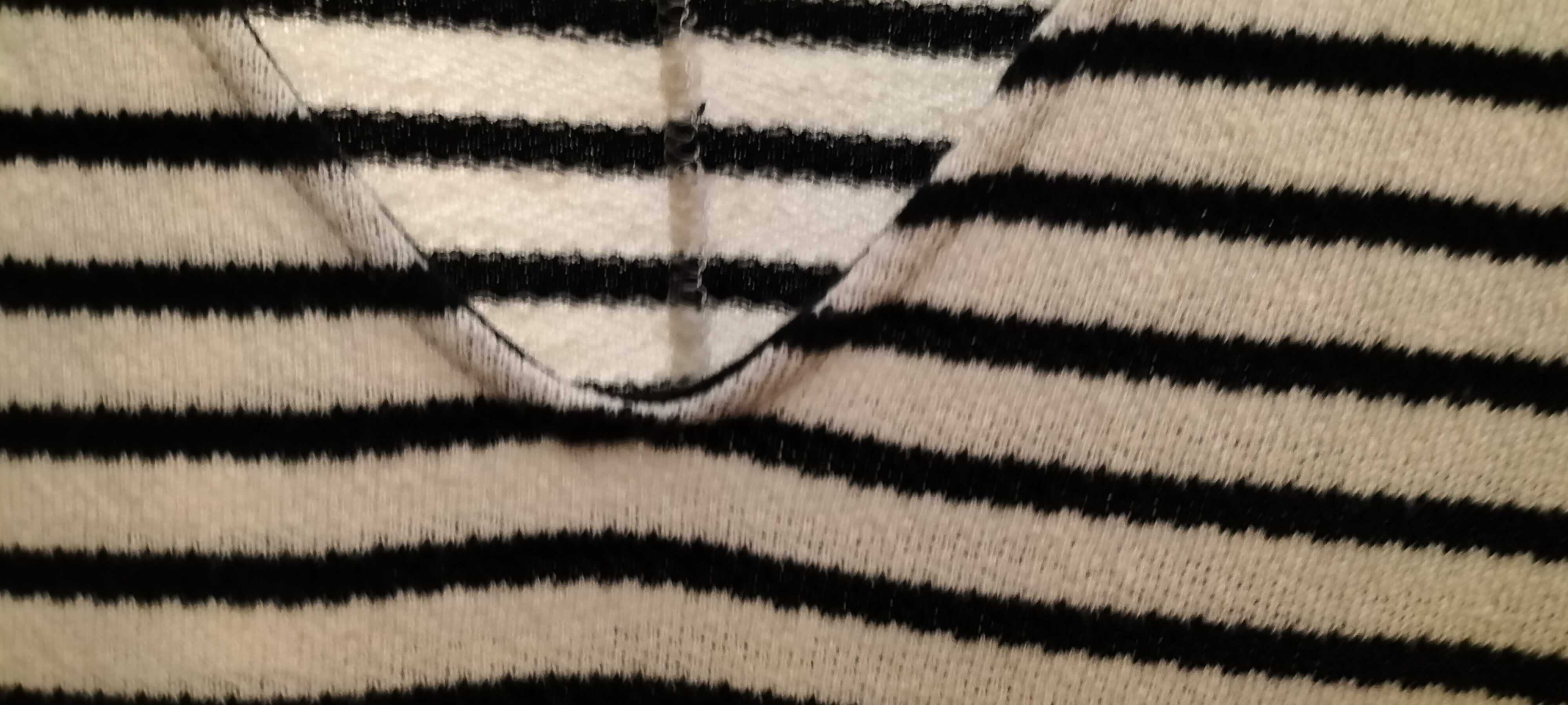 Vestido de riscas com manga 3/4 da zara