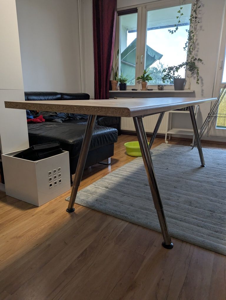 Biurko 250 cm podstawa Ikea, gruby blat