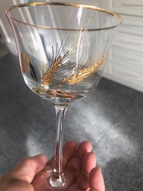 Lindíssimo conjunto garrafa e 6 copos cristal pintados mão