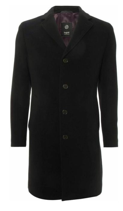 Вовняне сіре чоловіче пальто від bugatti