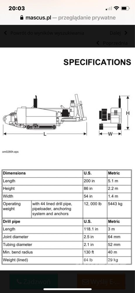 Wiertnica pozioma Ditch Witch JT 1720 nawigacja