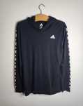 Adidas Longsleeve Bluza Lekka Bawełniana Czarna Męska M Kaptur Hoodie