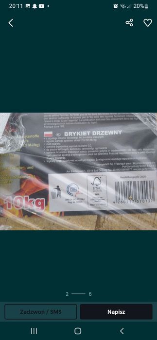 Sprzedam brykiet drzewny  ruf drewno rozpałkowe