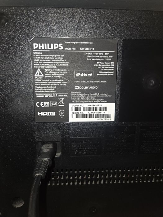 Telewizor Philips 32PFS6855/12 32" LED Full HD Smart TV DVB-T2