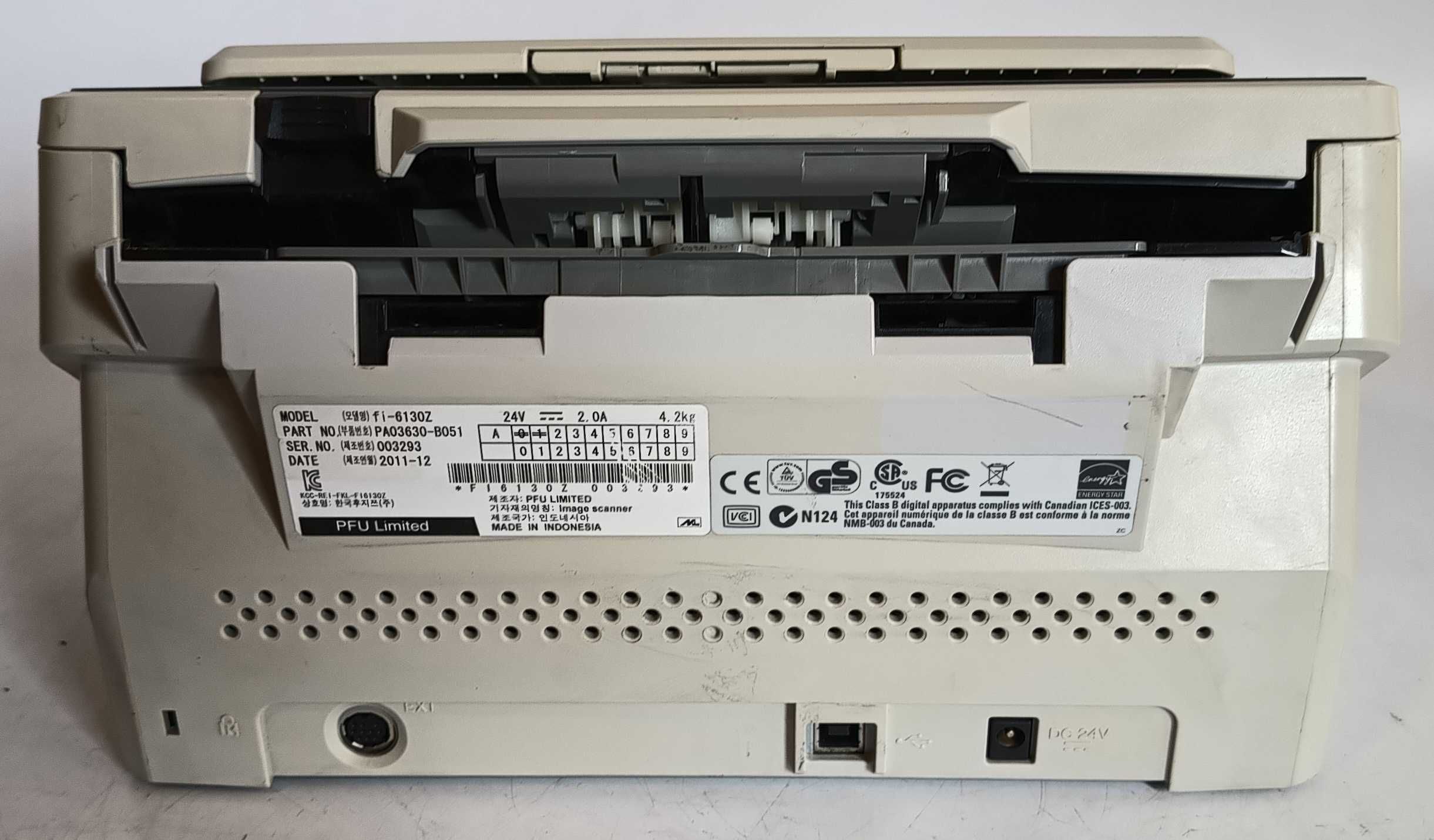 Skaner Fujitsu fi-6130 + zasilacz + kabel USB