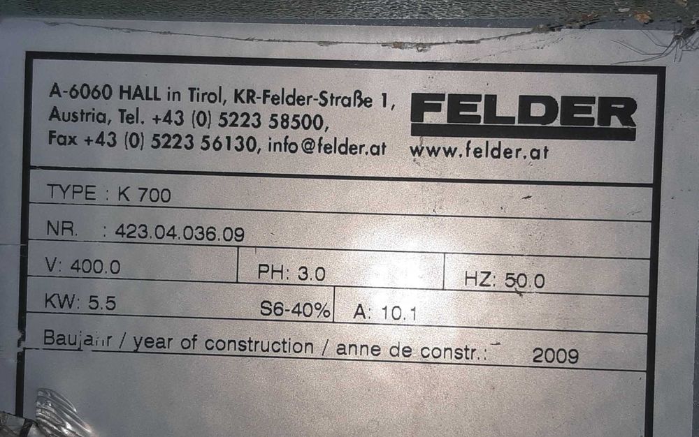 Piła formatowa FELDER K700 S, pierwszy właściciel.