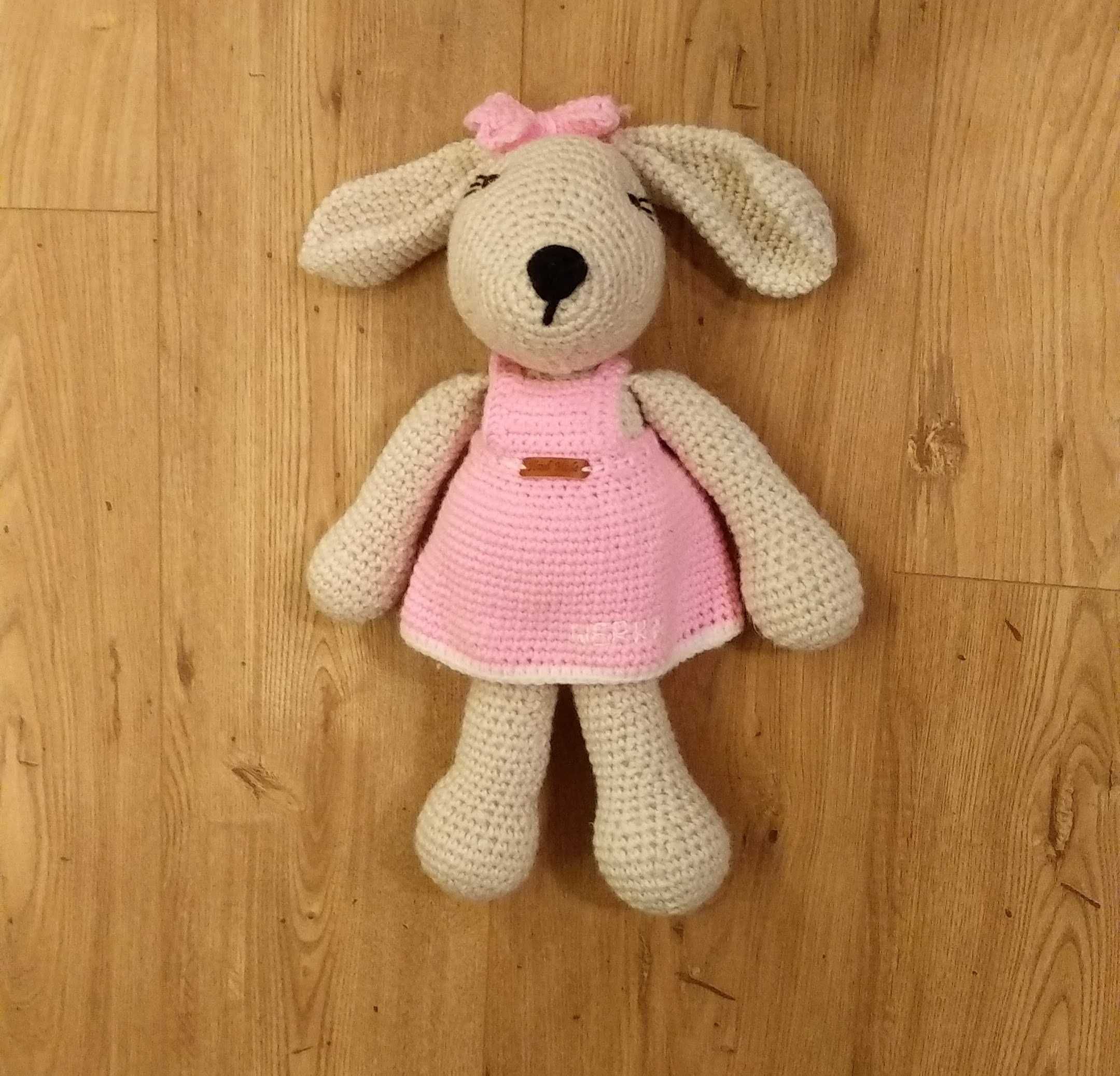 Królik na szydełku, amigurumi, handmade, 38 cm