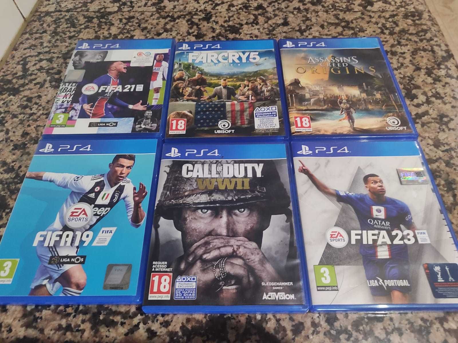 PS4 + 2 comandos + 6 jogos