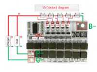 Плата балансування  BMS 5S 18V 100A  для   LiFePO4