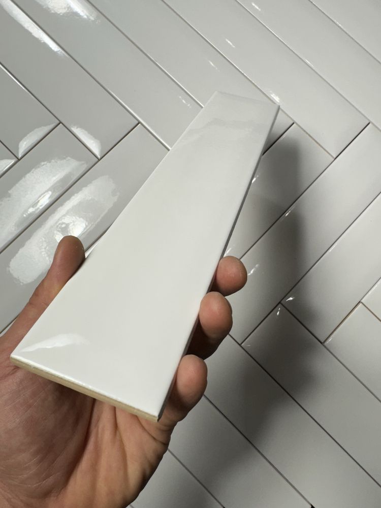 Płytki Monpelli White 29,8 x 6,5 cegiełka strukt połysk płytka ścienna