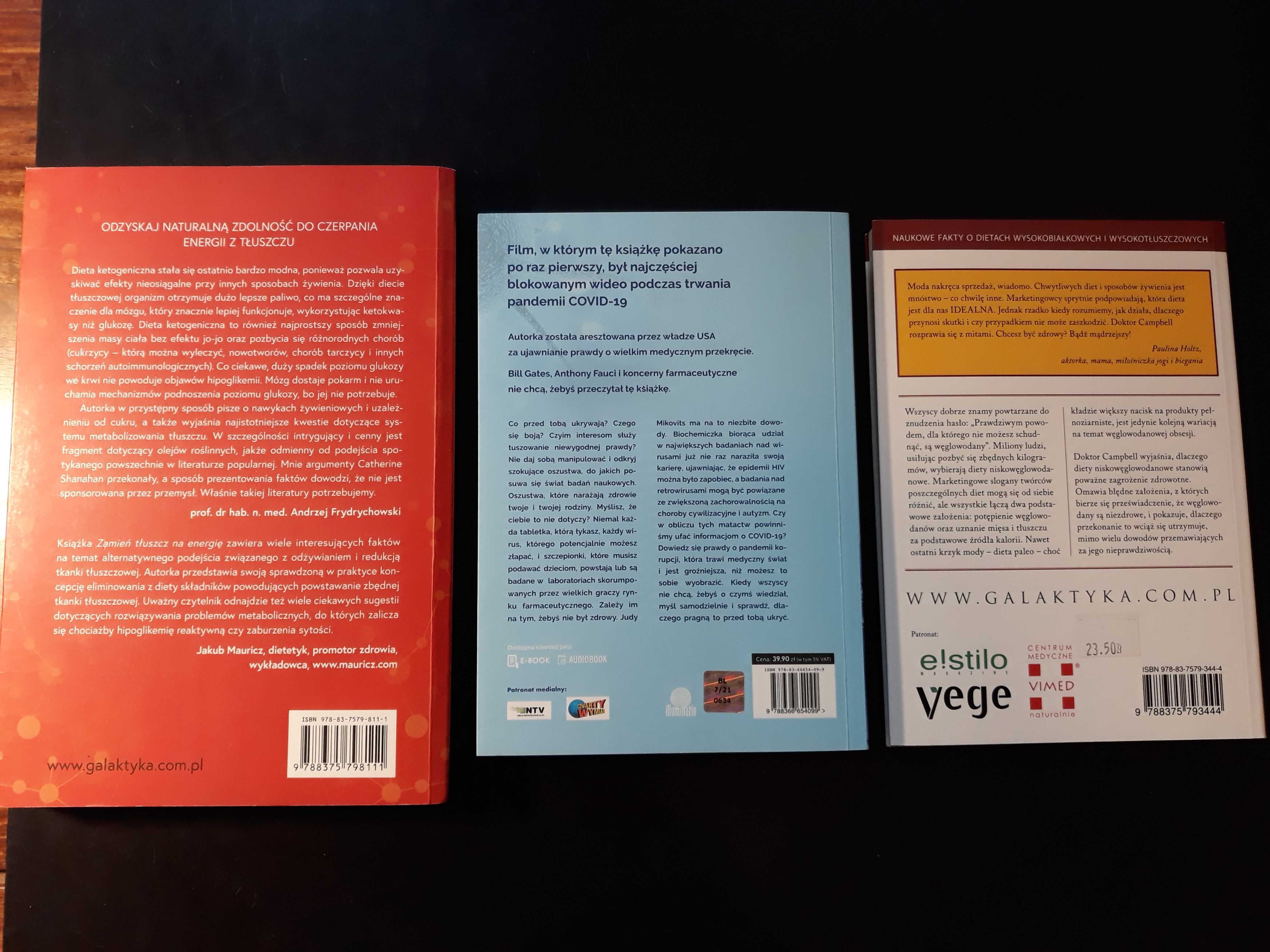 Zdrowe odżywianie, zestaw 3 książek, obalających mity medialne.