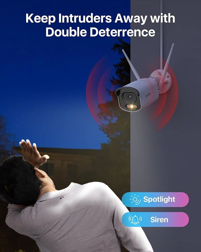 System kamer bezpieczeństwa ZOSI 4MP QHD 2.5K WiFi