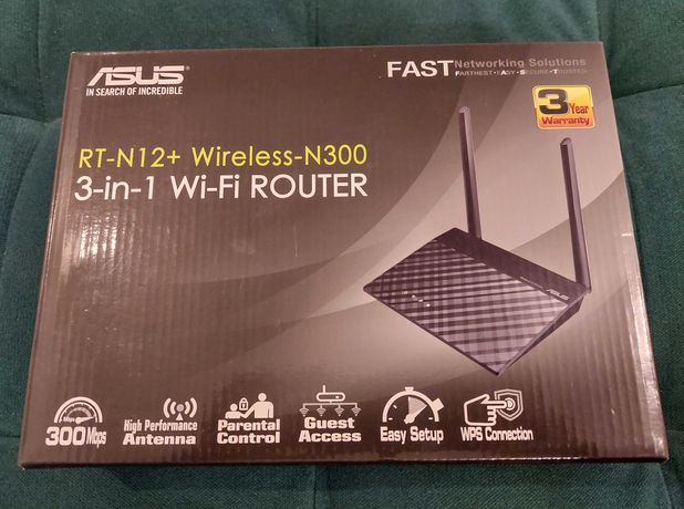 Router Asus RT-N12+ 802.11n (Wi-Fi 4) czarny