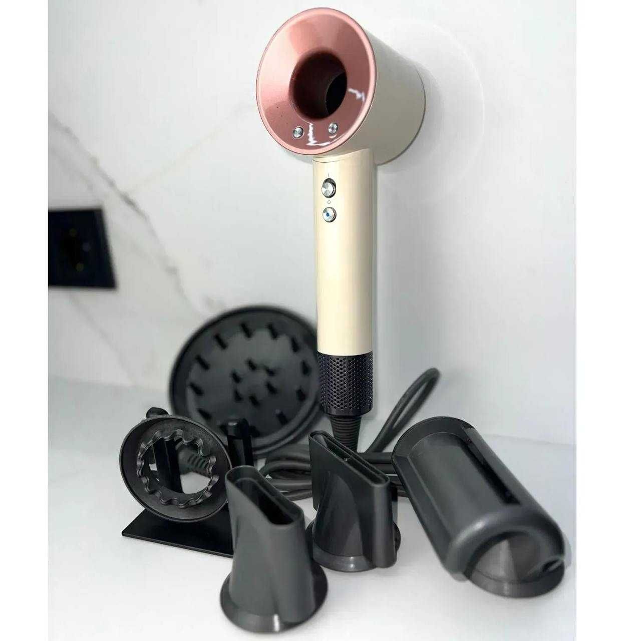 Люкс Фен для волосся зі шкіряним кейсом, Dyson Pink/Rose Gold 1:1