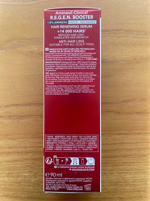 VICHY DERCOS AMINEXIL R.E.G.E.N Serum Wzmacniające I Stymulujące Włosy