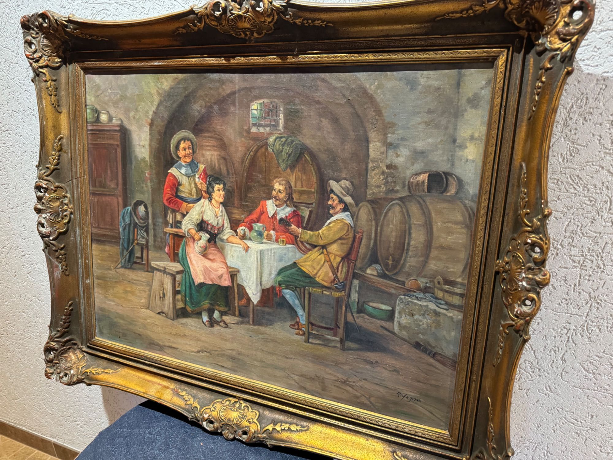 Obraz olejny w pięknej ramie