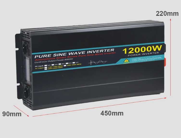 [NOVO] Inversor / Transformador 6000W / 12000W [Onda Pura] [12V / 24V]