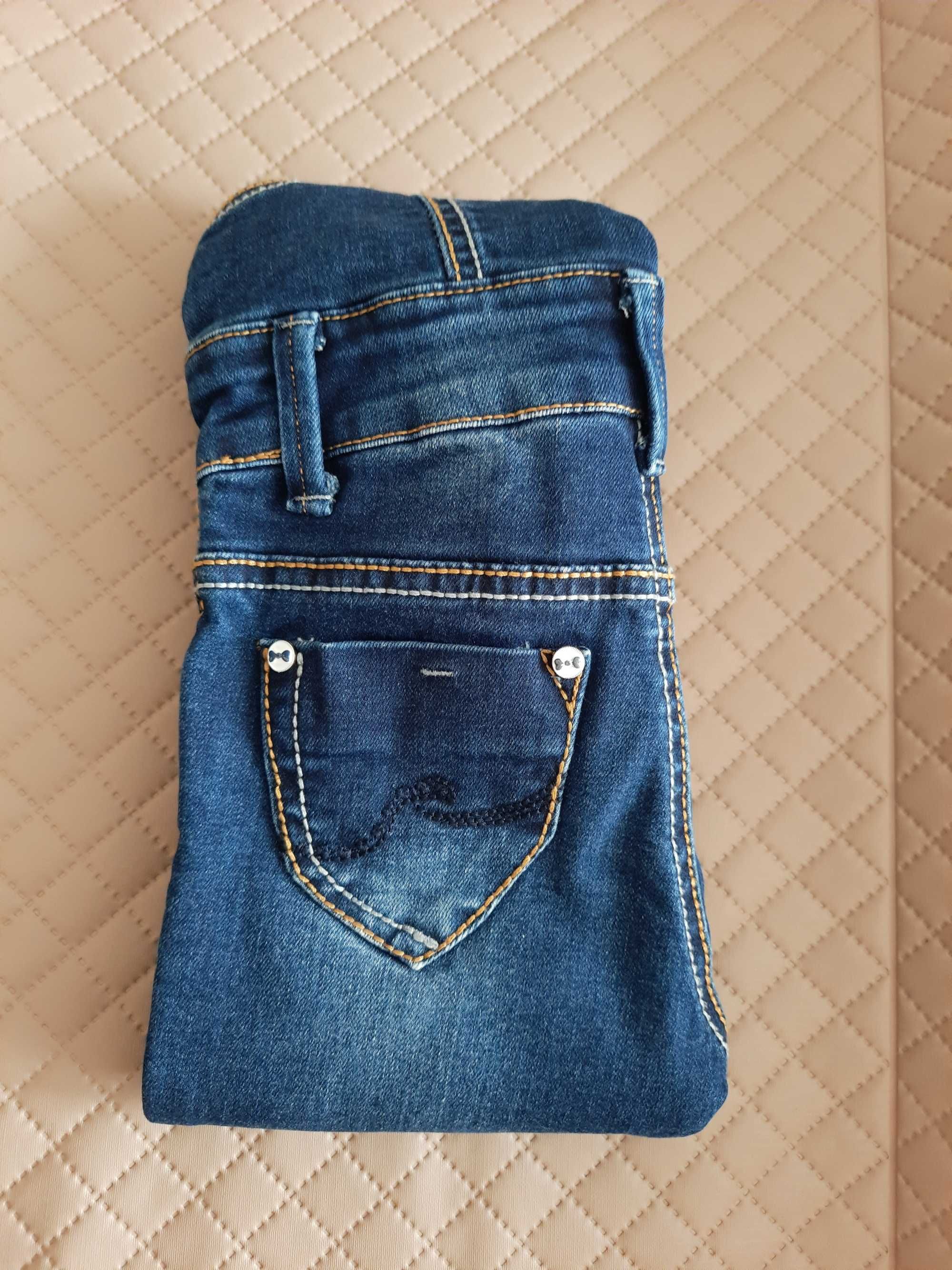 Ogrodniczki jeansy dżinsy spodnie spodenki roz. 92, SUPER STAN
