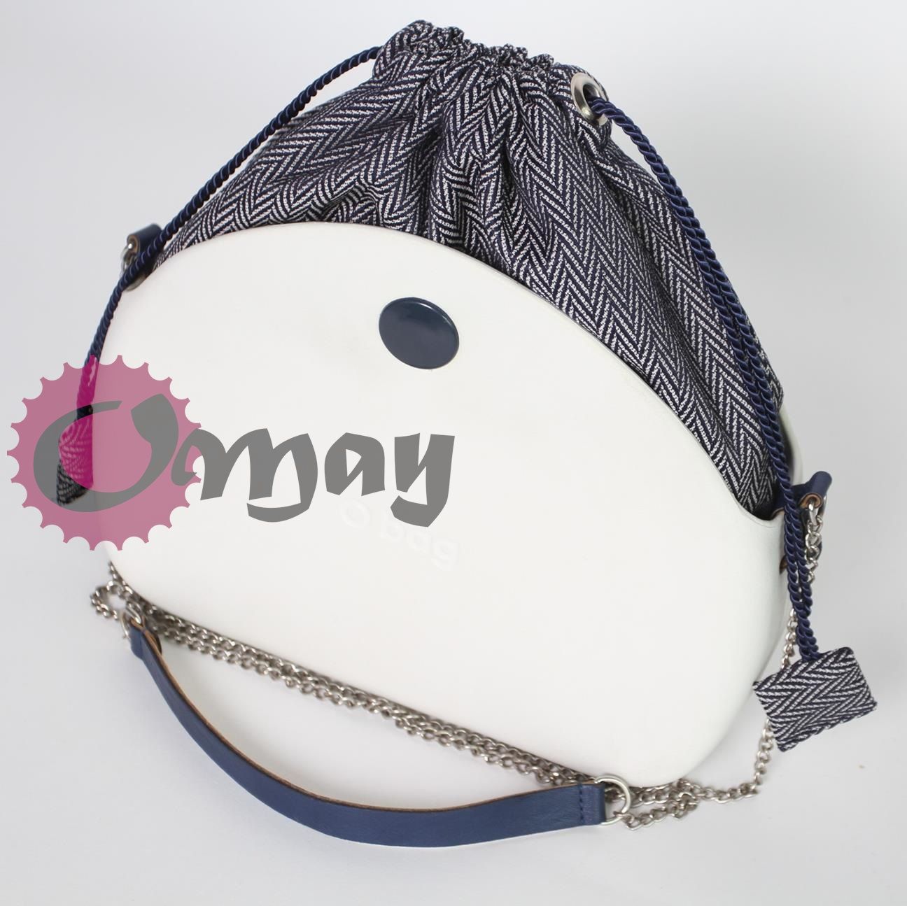 Granatowy organizer OBAG MOON LIGHT worek jodełka 2 kieszenie OMAY