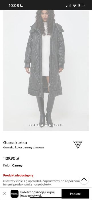 Płaszcz zimowy guess