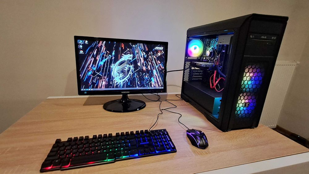 Zestaw Do Gier i7 8x3.8GHz/Ram-16GB/GTX-1050/SSD+500GB/Samsung 24'