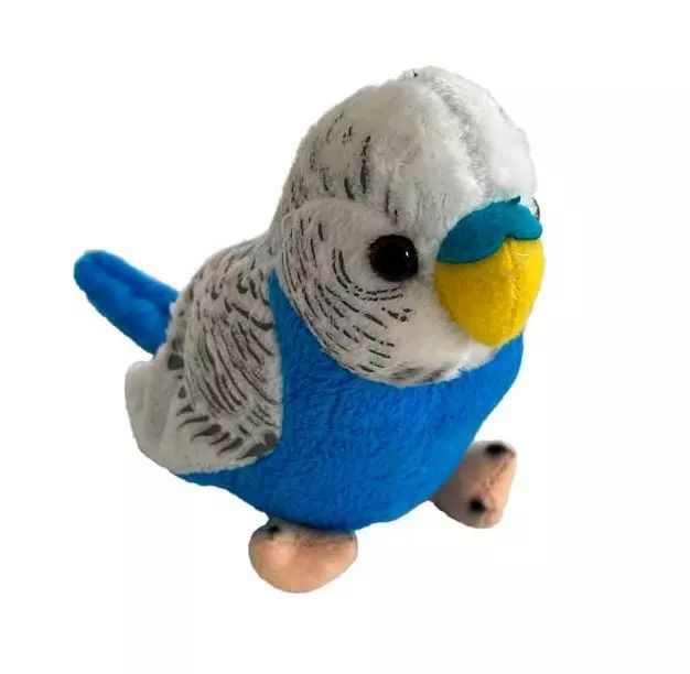Maskotka Papuga falista biało-niebieska 13 cm. Beppe