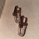 Новые Tiffani Rose Gold серёжки люкс качество, Тиффани серьги