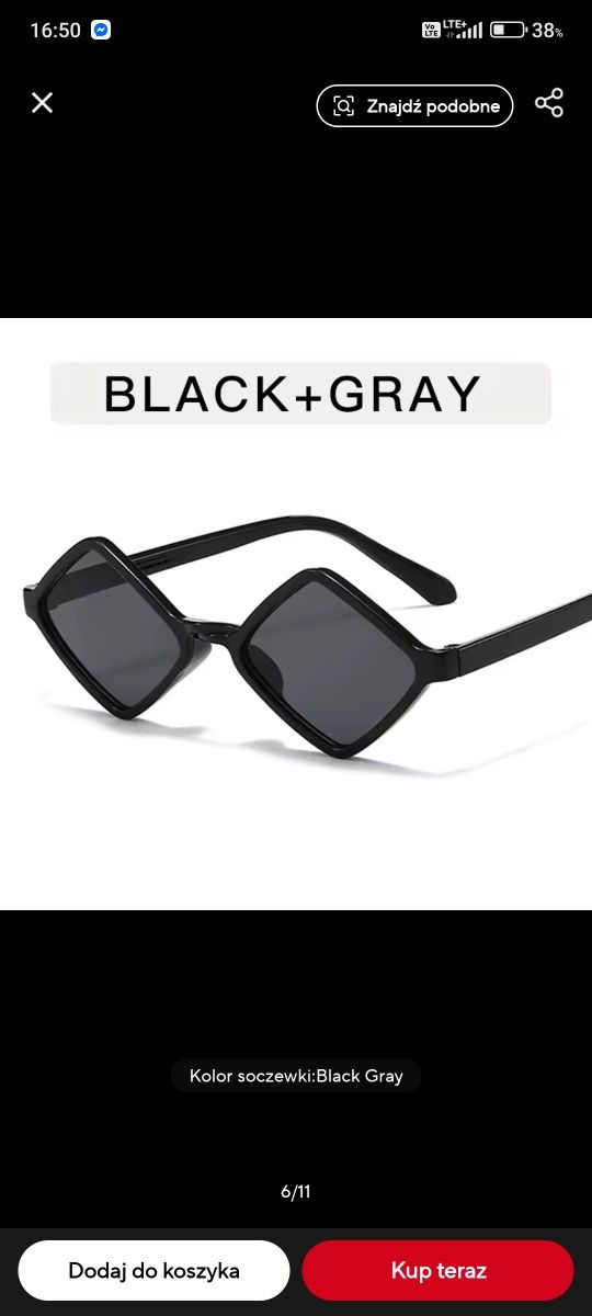 NOWE Czarne okulary przeciwsłoneczne damskie XS