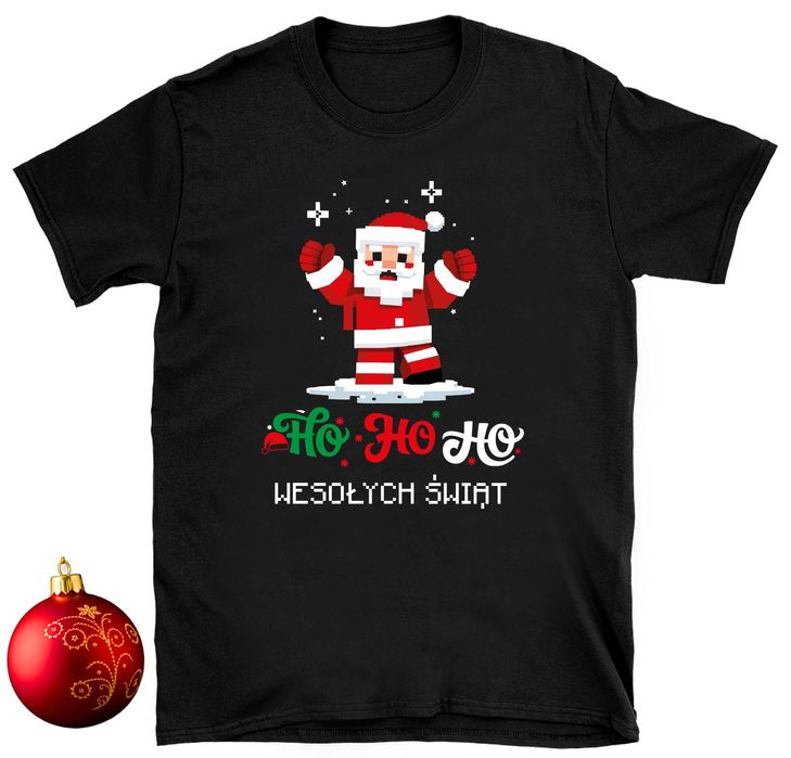 koszulka świąteczna Mikołaj styl gra Minecraft rozm. od 6 lat do 3XL