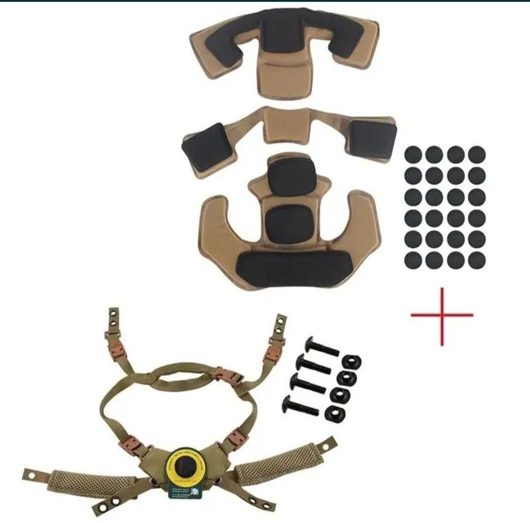 Підвісна система + захисні подушки. Кріплення на шолом, обвіс на каску