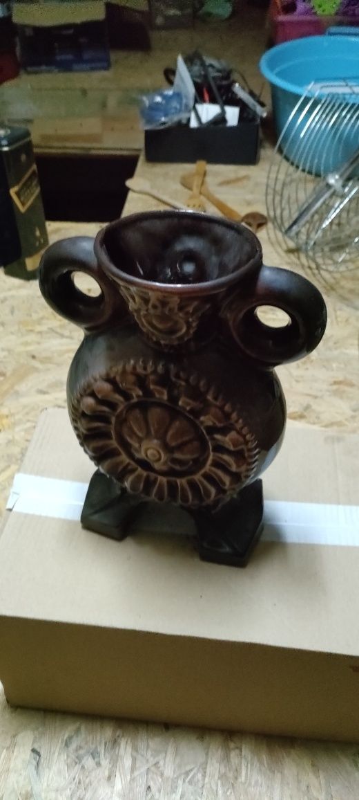 Duży Stary wazon ,ceramika glazurowana KSM