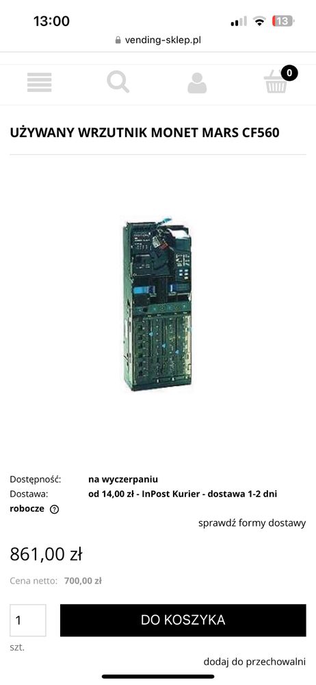 Sprzedam automaty vendingowe+ czytniki/wrzutniki