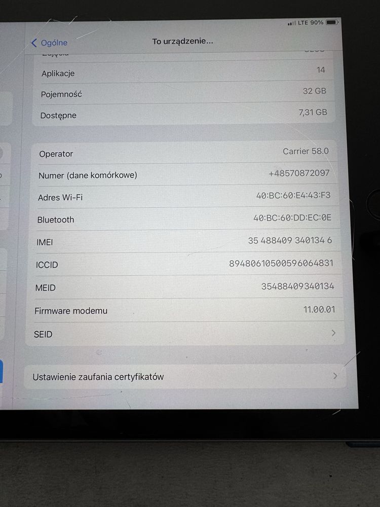 Ipad 9.7" 6 generacja 32GB WIFI Cellular Space Grey