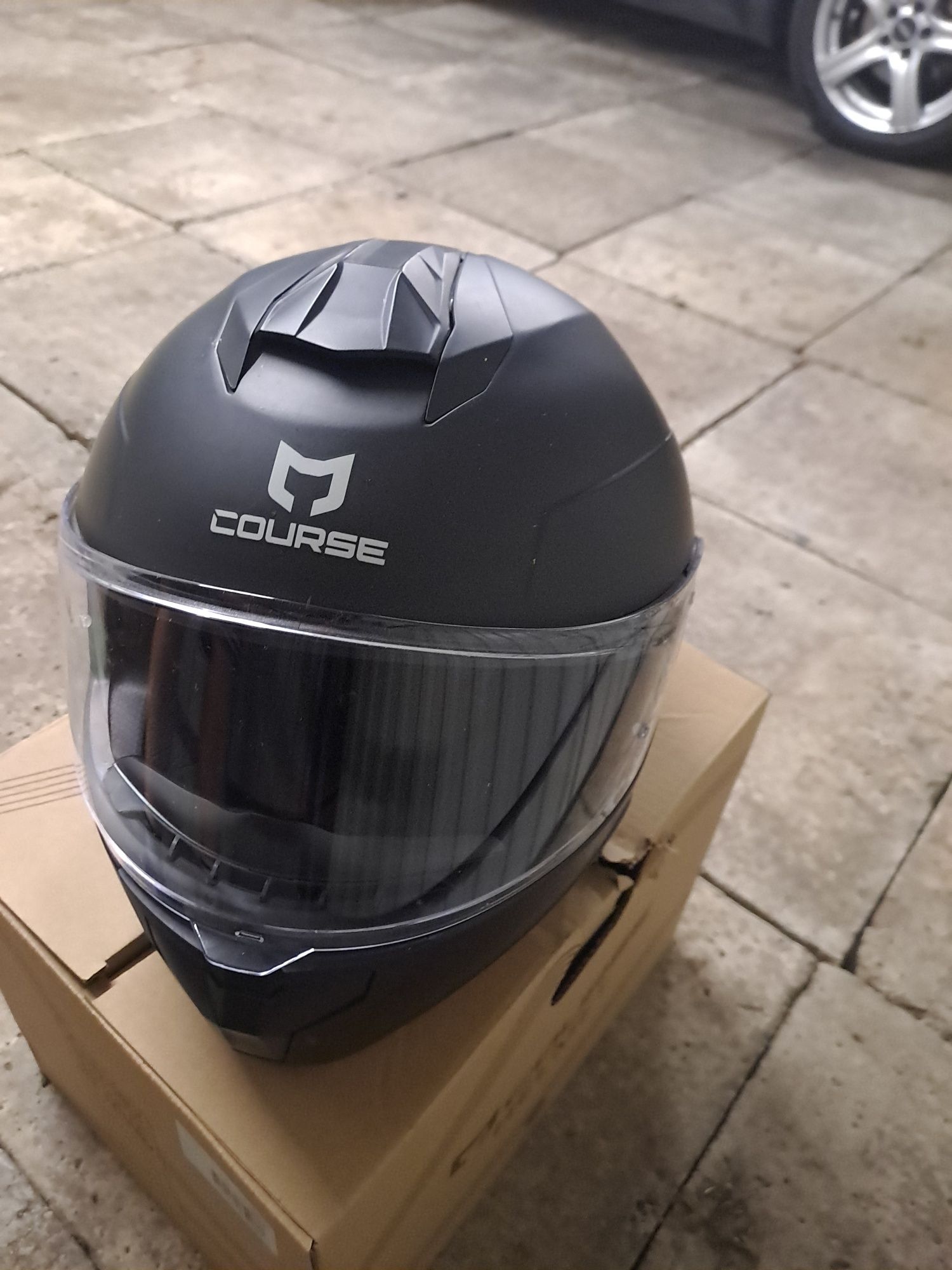 Kask Motocyklowy Course raider EVO Czarny Matowy  + Interkom NOECI