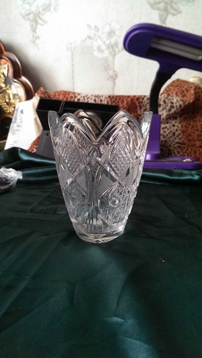 Ваза для цветов «Тюльпан» 16 см. хрусталь СССР Без дефектов