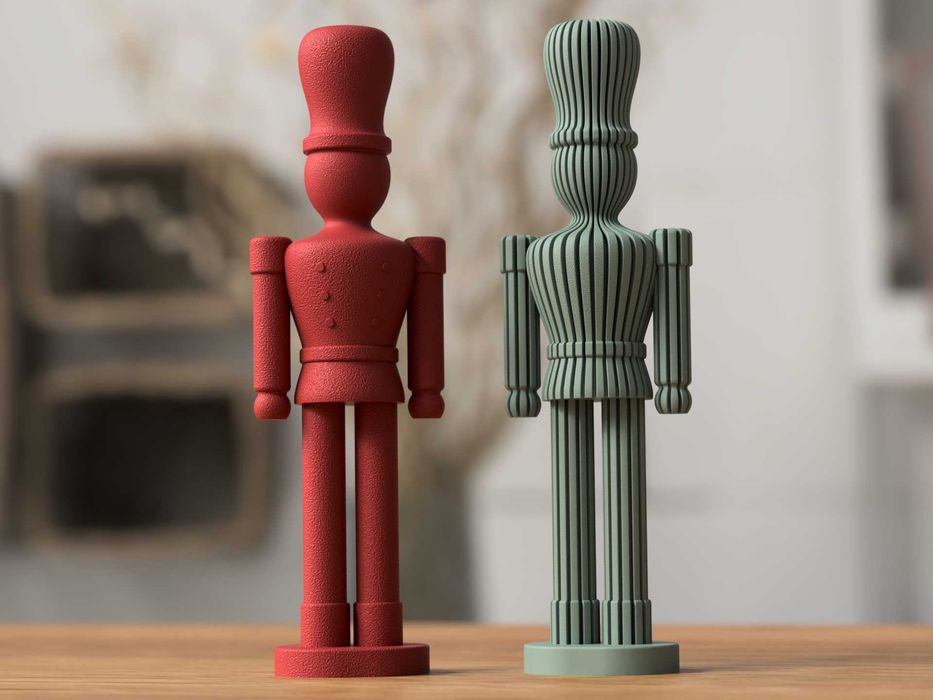 Dekoracyjny Dziadek do Orzechów – żebrowana świąteczna figurka druk 3D