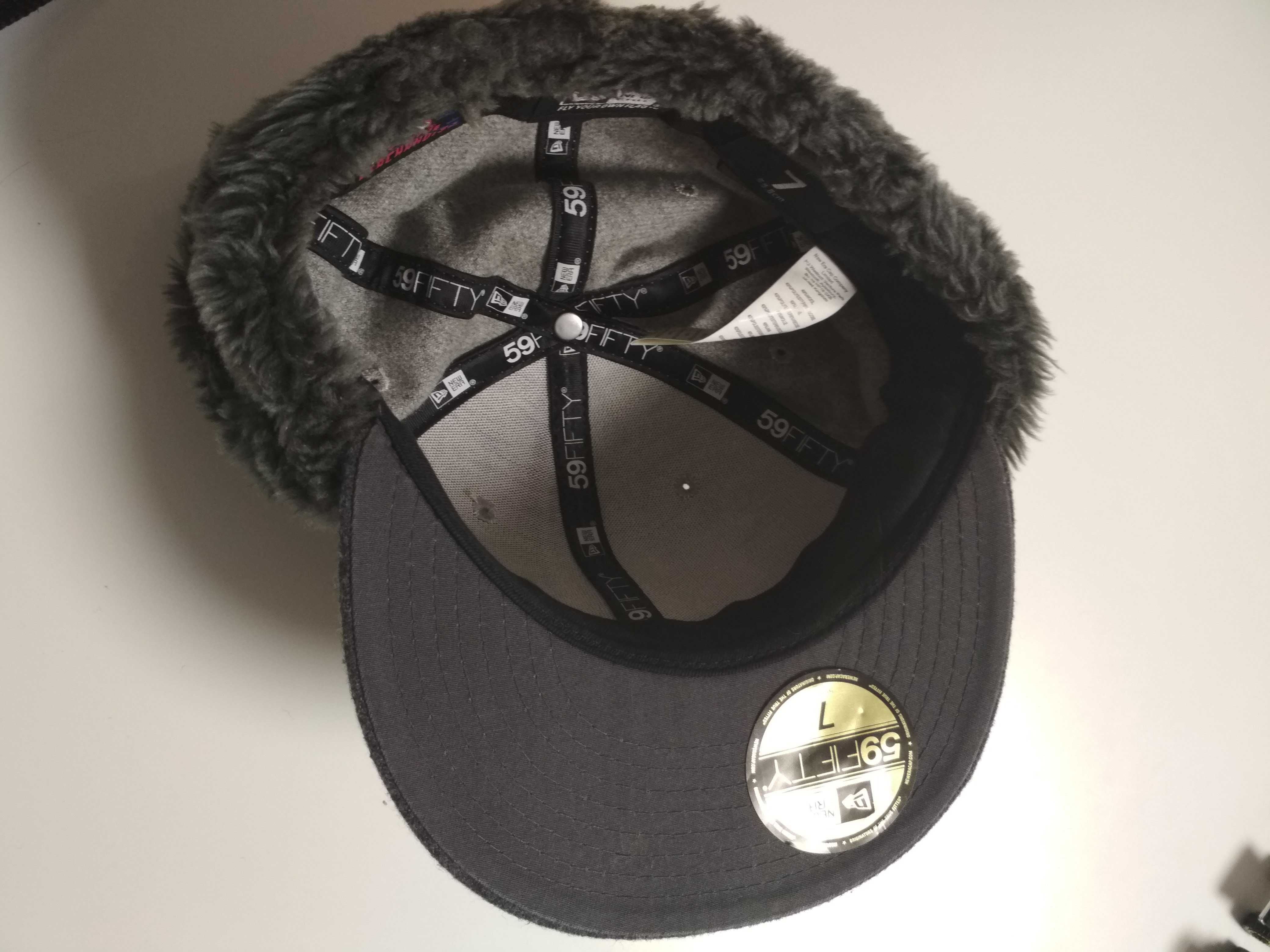 New Era шапка ушанка кепка с мехом с козырьком