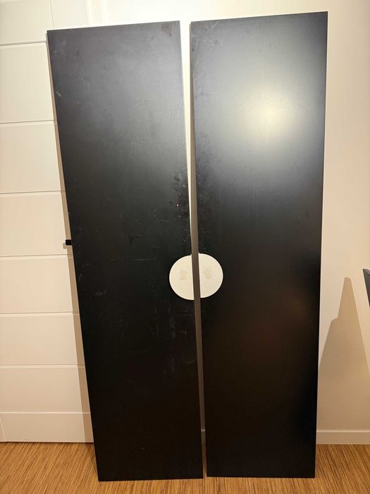 Fronty do szafy Pax IKEA - 5 szt. używane. 2 czarne + 2 białe + lustro