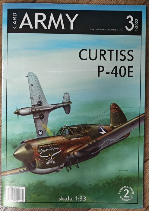 Curtiss P-40E DWA modele kartonowe 1:33 "offset" Card ARMY