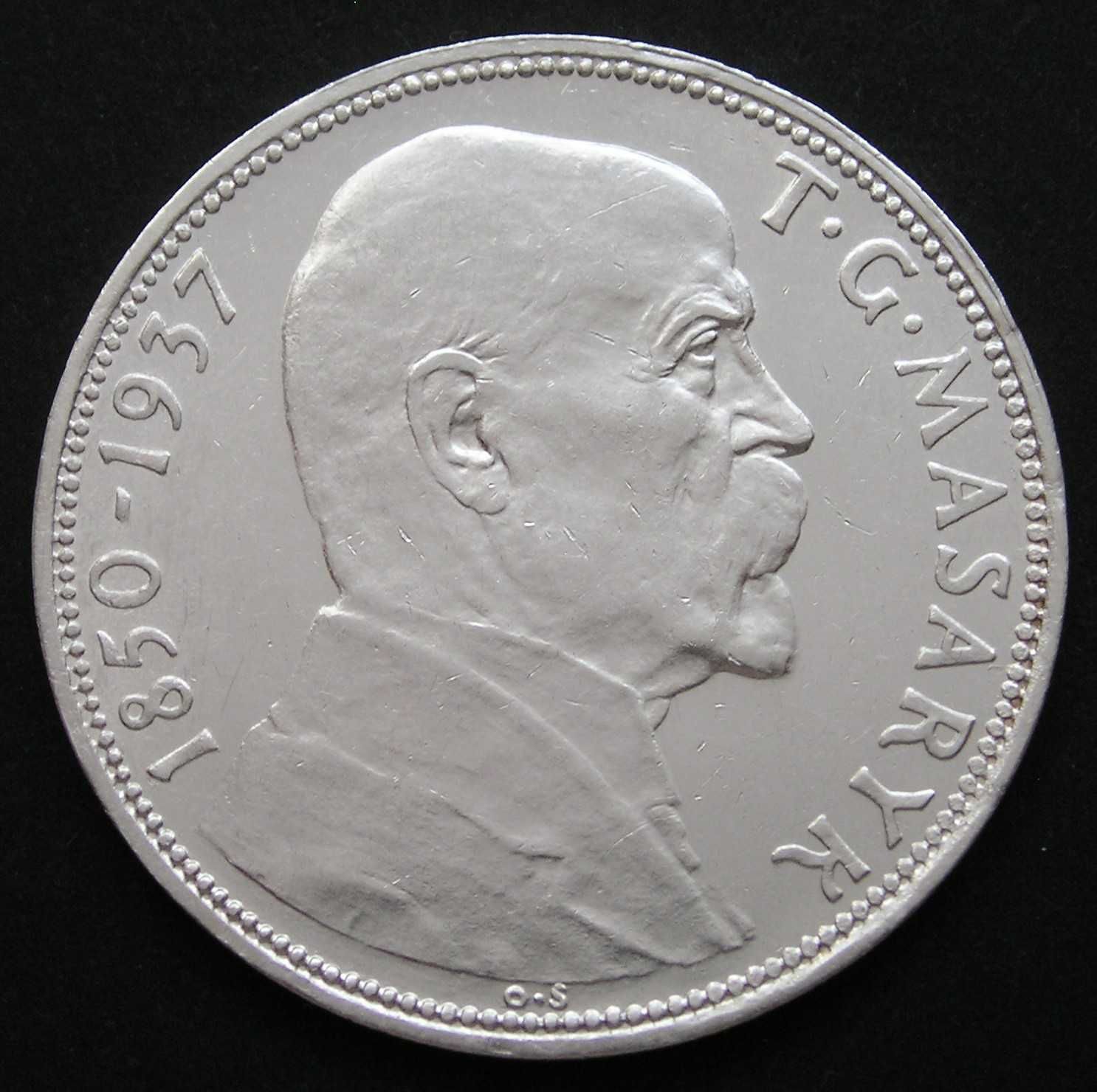 Czechosłowacja 20 koron 1937 - Tomas Masaryk - srebro